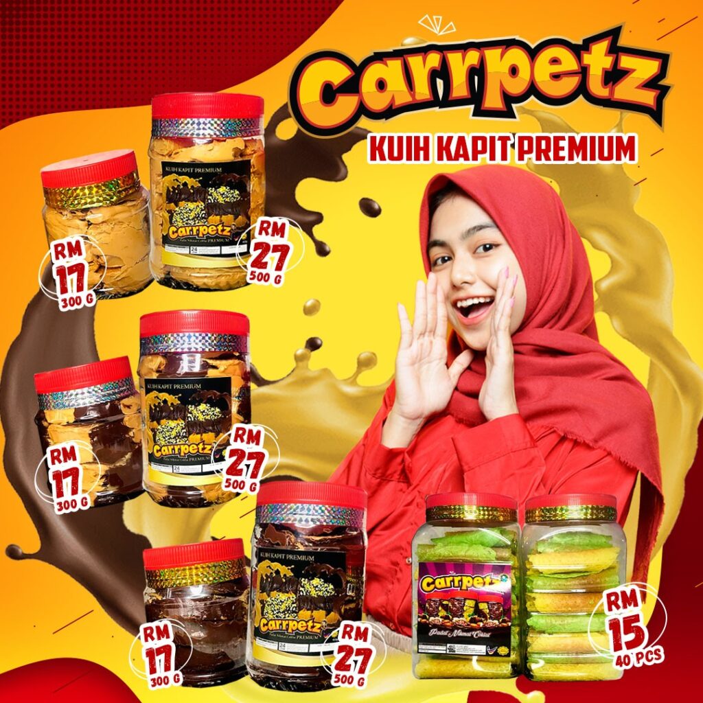 Kuih Kapit Carpetz tawar sapuan inti pelbagai perisa